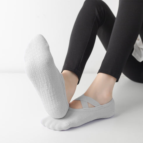 Κάλτσες Yoga / Pilates Βαμβακερές Με Πετσετέ Εσωτερικό Πατούσας Και Αντιολισθητική Ιδιότητα ΛΕΥΚΗ