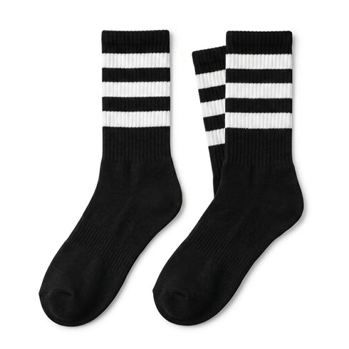 Κάλτσες Dimi Socks Αθλητικές (basket,volley,tennis) stripes ΜΑΥΡΕΣ