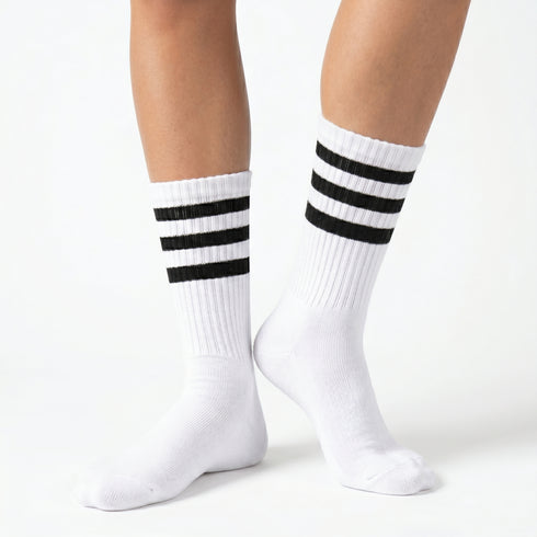 Κάλτσες Dimi Socks Αθλητικές (basket,volley,tennis) stripes ΛΕΥΚΕΣ