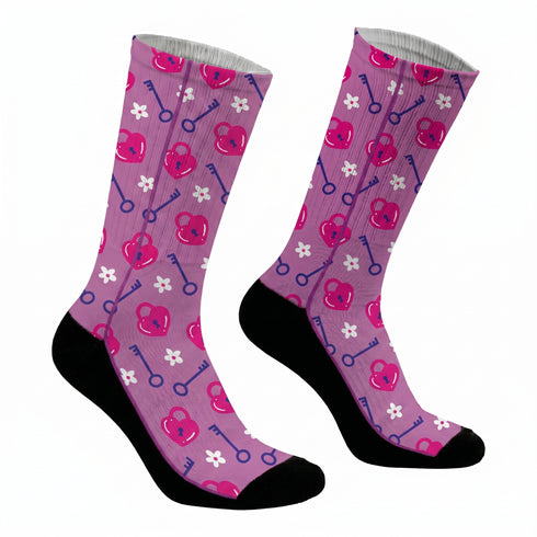 Κάλτσες #doyoudaresocks Digital Printed SuperSport Key Of My Heart (code 70094)