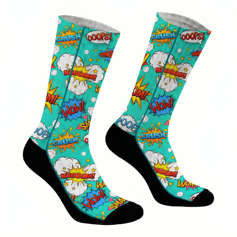Κάλτσες #doyoudaresocks Digital Printed SuperSport Comic (code 70118)