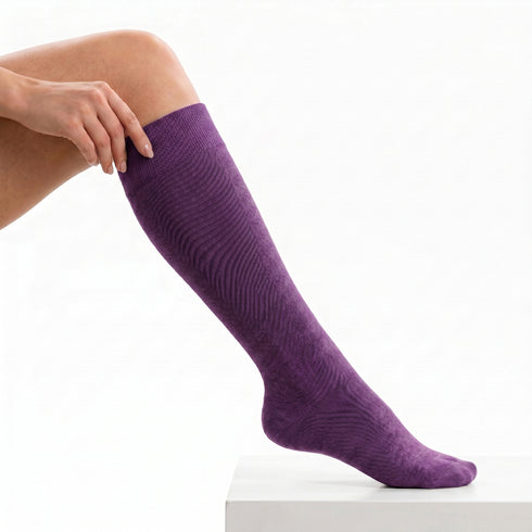 PURPLE Knee Length Dimi Socks (95% Cotton)