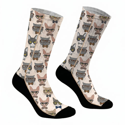 Κάλτσες #doyoudaresocks Digital Printed SuperSport Hipster Cats (code 70144)