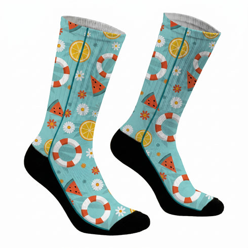 Κάλτσες #doyoudaresocks Digital Printed SuperSport Lemon & Watermelon (code 70136)