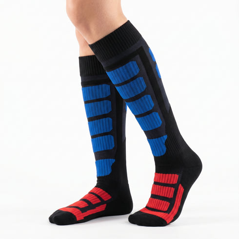 Κάλτσες Dimi Socks Ski-Snowboard Λεπτές θερμικές merino wool ΜΠΛΕ ΚΟΚΚΙΝΕΣ