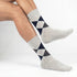 Κάλτσες Dimi Socks Ανδρικές 100% Βαμβακερές καρό ΓΚΡΙ