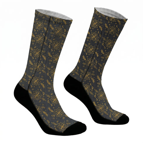 Κάλτσες #doyoudaresocks Digital Printed SuperSport Christmas Gold Flower (code 70062)