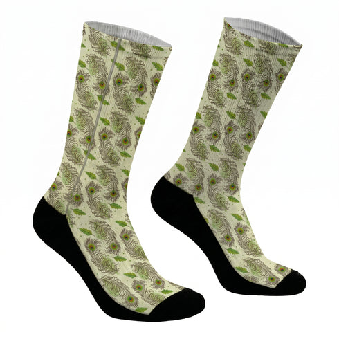 Κάλτσες #doyoudaresocks Digital Printed SuperSport Peacock Leafs (code 70028)