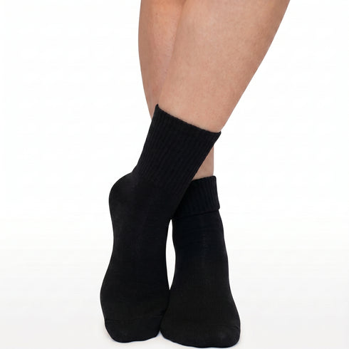 Κάλτσες Dimi Socks με γυριστό λάστιχο (Βαμβάκι 95%) ΜΑΥΡΕΣ