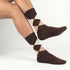 Dimi Socks Men's 95% Cotton Plaid BROWN