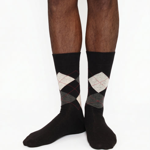 Κάλτσες Dimi Socks Ανδρικές 95% Βαμβακερές καρό ΜΑΥΡΕΣ