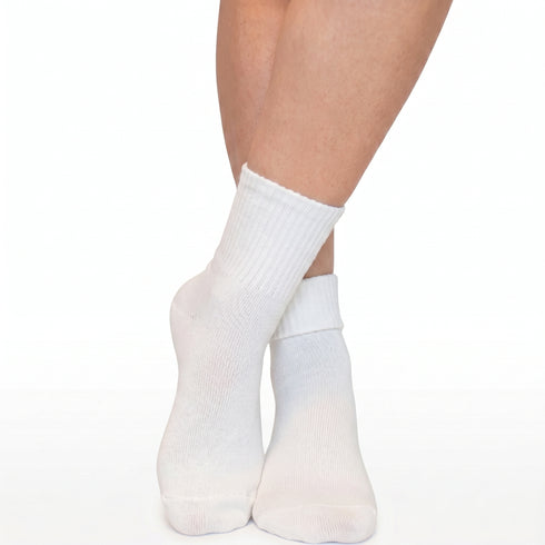 Κάλτσες Dimi Socks με γυριστό λάστιχο (Βαμβάκι 95%) ΛΕΥΚΕΣ
