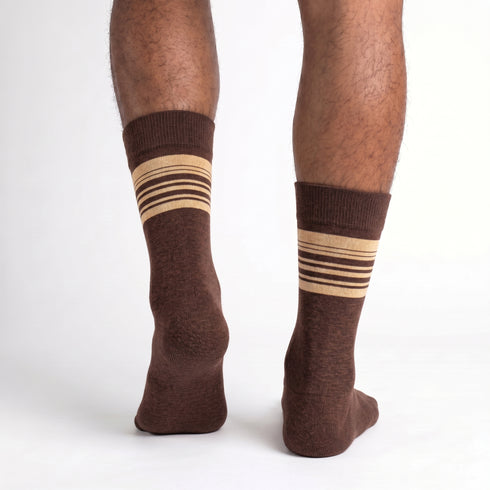 Dimi Socks Men's Striped Cotton 95% BROWN