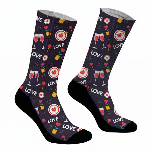 Κάλτσες #doyoudaresocks Digital Printed SuperSport Love & Wine (code 70093)