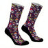Κάλτσες #doyoudaresocks Digital Printed SuperSport Purple Skulls (code 70134)