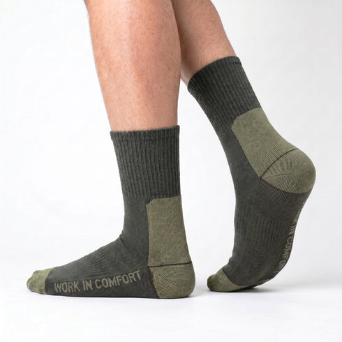 Κάλτσες Εργασίας Ενισχυμένες Dimi Socks ΧΑΚΙ Βαμβακερές