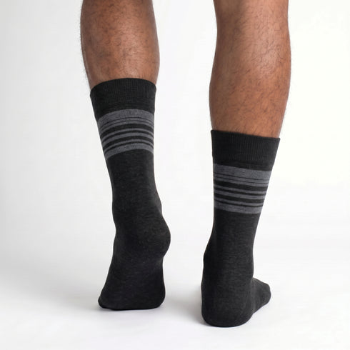 Κάλτσα Dimi Socks Ανδρική Ρίγες Βαμβακερή 95% ΜΑΥΡΕΣ