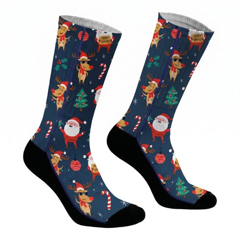 Κάλτσες #doyoudaresocks Digital Printed SuperSport Christmas Santa Claus (code 70069)