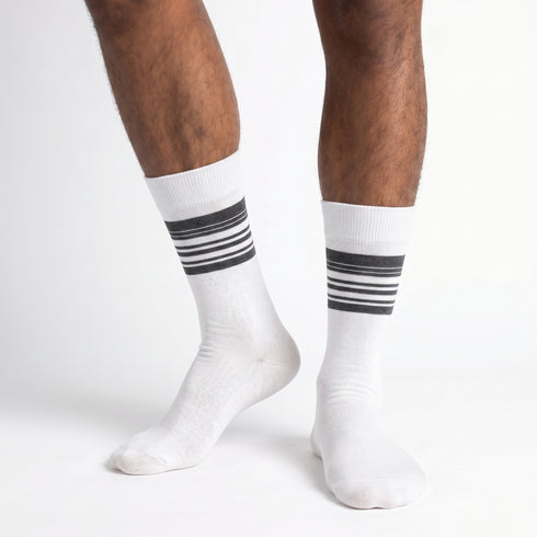 Dimi Socks Men's Striped Cotton 95% WHITE