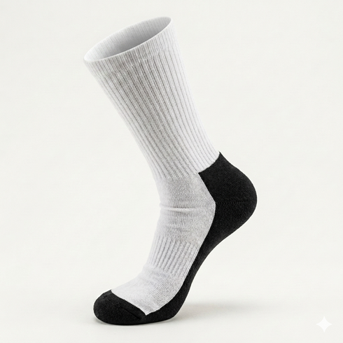 White Label Crew Supersport Half Terry Socks Custom Production Private Label With Printed Pattern