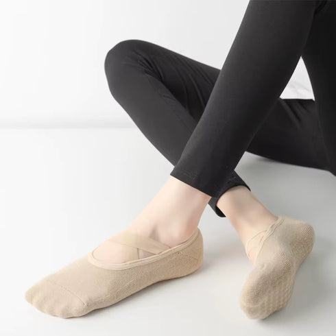 Κάλτσες Yoga / Pilates Βαμβακερές Με Πετσετέ Εσωτερικό Πατούσας Και Αντιολισθητική Ιδιότητα ΜΠΕΖ