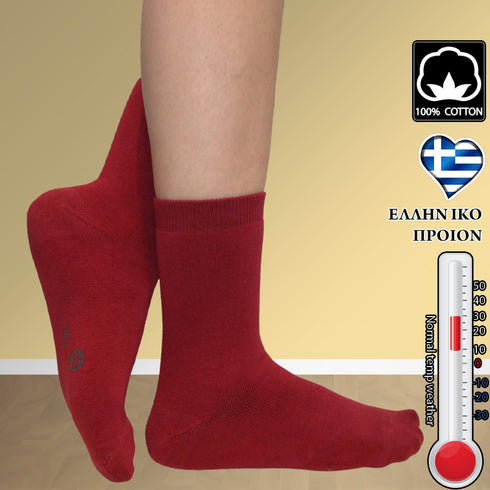 Κάλτσες Dimi Socks πετσετέ εσωτερικό Βαμβακερές 95% ΜΠΟΡΝΤΟ
