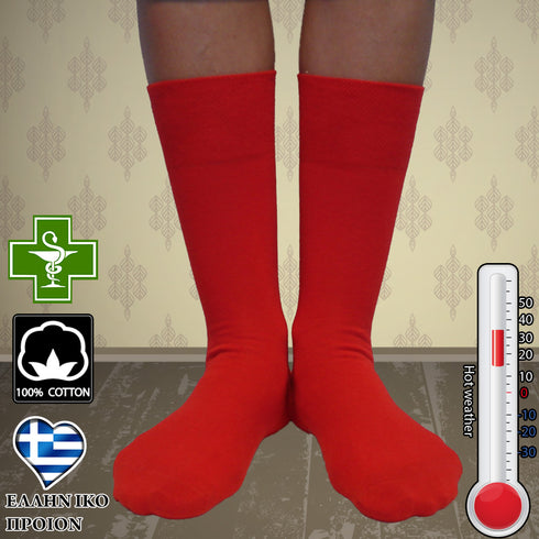 Κάλτσες Dimi Socks Medical Χωρίς Λάστιχο ΚΟΚΚΙΝΕΣ (95% βαμβάκι)