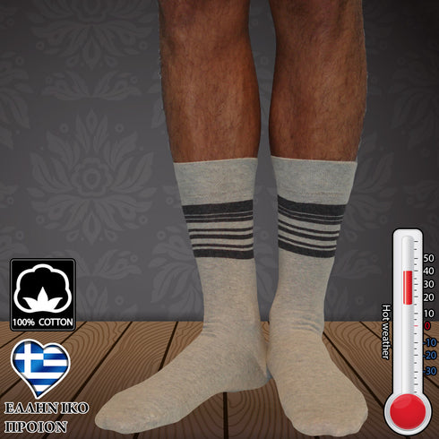 Κάλτσα Dimi Socks Ανδρική Ρίγες Βαμβακερή 95% ΓΚΡΙ