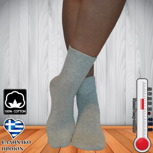 Dimi Socks with turned elastic (95% cotton) GRAY