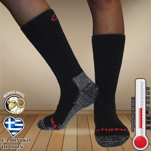 Κάλτσες Dimi Socks Thermal Χοντρές merino wool ΜΑΥΡΕΣ