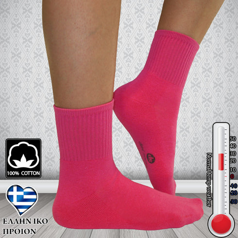 Κάλτσες Dimi Socks Αθλητικές Καθημερινές ΦΟΥΞΙΑ (95% βαμβάκι)