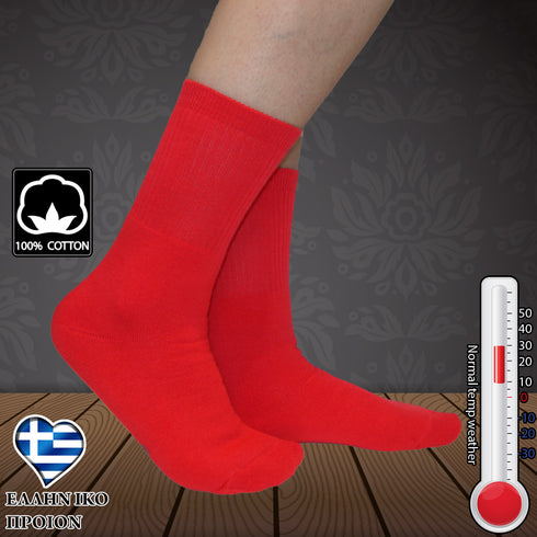 Κάλτσες Dimi socks Αθλητικές (basket,volley,tennis) classic ΚΟΚΚΙΝΕΣ