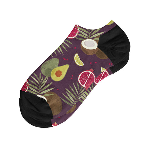 Socken #doyoudaresocks Digital bedruckte, niedrig geschnittene tropische Früchte (Code 50091)