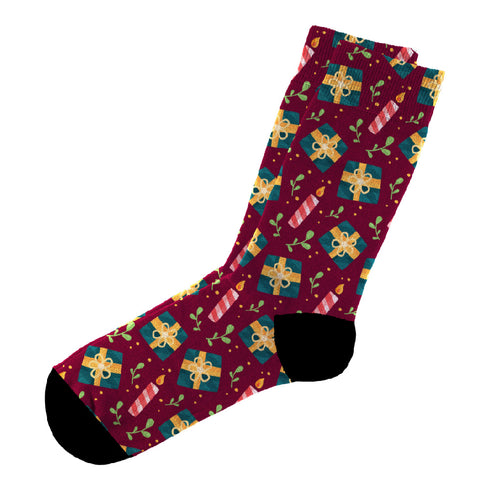 Socks #doyoudaresocks Digital Printed Casual Christmas Candles (code 60049)
