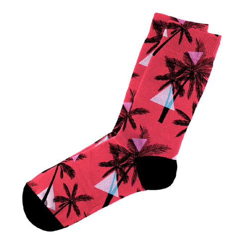 Κάλτσες #doyoudaresocks Digital Printed Casual Summer Red Palms (code 60090)