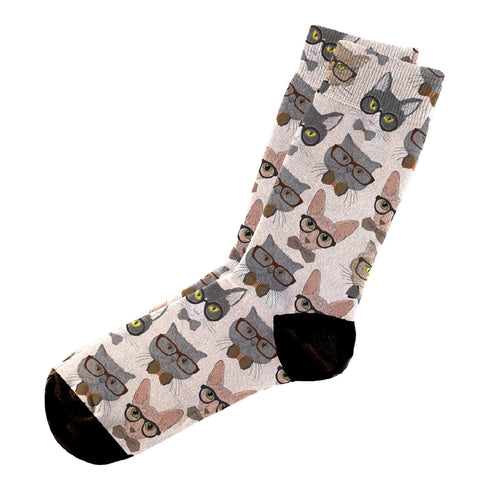 Κάλτσες #doyoudaresocks Digital Printed Casual Hipster Cats (code 60121)