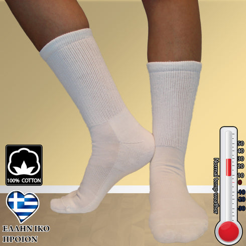 Κάλτσες Dimi Socks Αθλητικές (basket,volley,tennis) mono ΛΕΥΚΕΣ