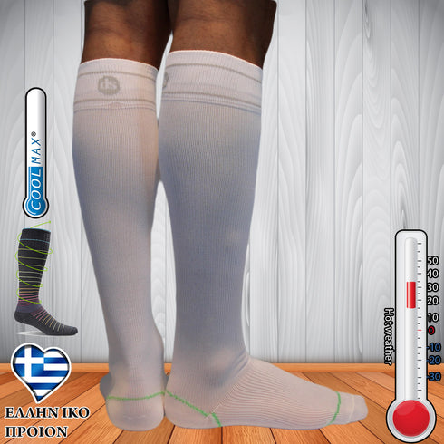 Κάλτσες Dimi Socks διαβαθμισμένης συμπίεσης Super Slim® 1.0 ΛΕΥΚΕΣ