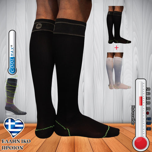 Κάλτσες Dimi Socks διαβαθμισμένης συμπίεσης Super Slim® 3.0 (2 Μαύρα- 1 Λευκό)