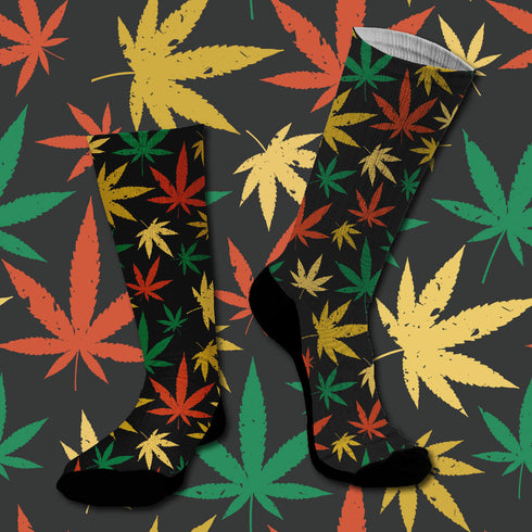 Κάλτσες #doyoudaresocks Digital Printed SuperSport Cannabis Leafs (code 70016)