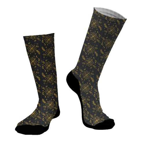 Κάλτσες #doyoudaresocks Digital Printed SuperSport Christmas Gold Flower (code 70062)