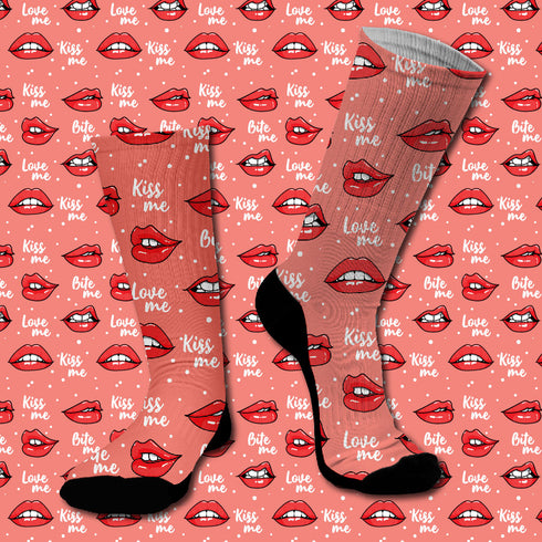 Κάλτσες #doyoudaresocks Digital Printed SuperSport Kiss Me (code 70088)