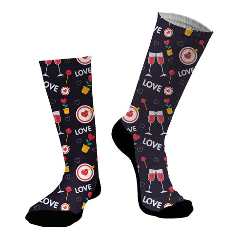 Κάλτσες #doyoudaresocks Digital Printed SuperSport Love & Wine (code 70093)