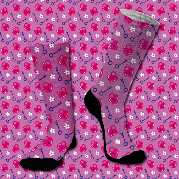 Κάλτσες #doyoudaresocks Digital Printed SuperSport Key Of My Heart (code 70094)
