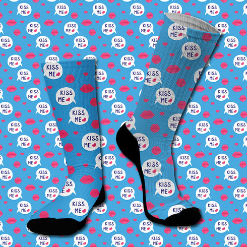 Κάλτσες #doyoudaresocks Digital Printed SuperSport Kiss Me Again (code 70095)