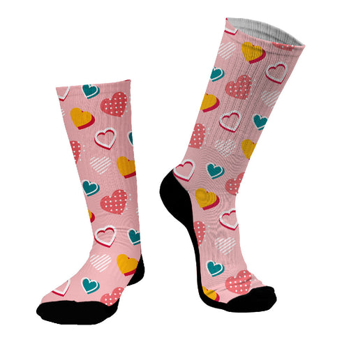 Κάλτσες #doyoudaresocks Digital Printed SuperSport Colorfull Hearts (code 70097)