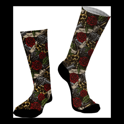 Κάλτσες #doyoudaresocks Digital Printed SuperSport Guns & Roses (code 70133)