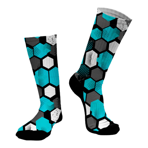 Κάλτσες #doyoudaresocks Digital Printed SuperSport Blue Polygon (code 70165)