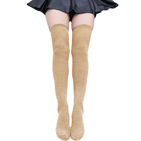 Dimi Socken über dem Knie BEIGE (Merinowolle)