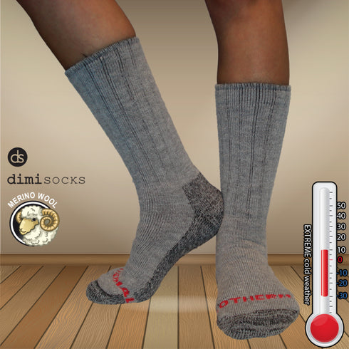 Κάλτσες Dimi Socks Thermal Χοντρές merino wool ΓΚΡΙ